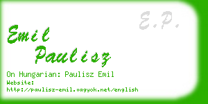 emil paulisz business card